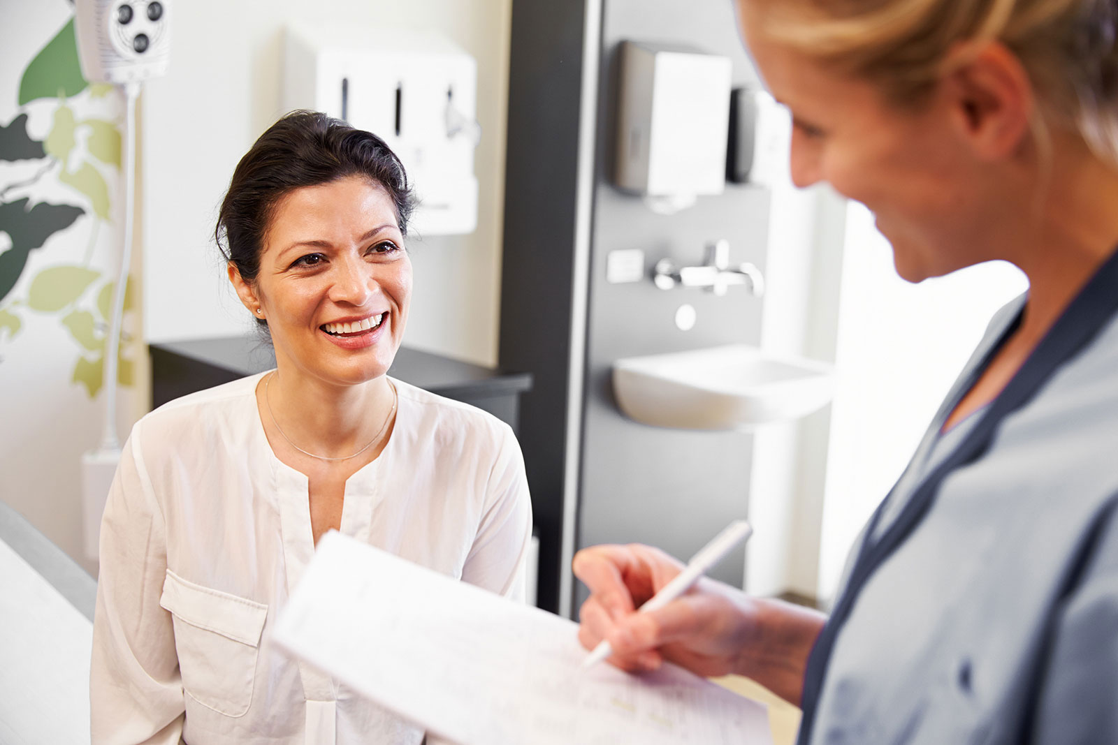  Two women in conversation