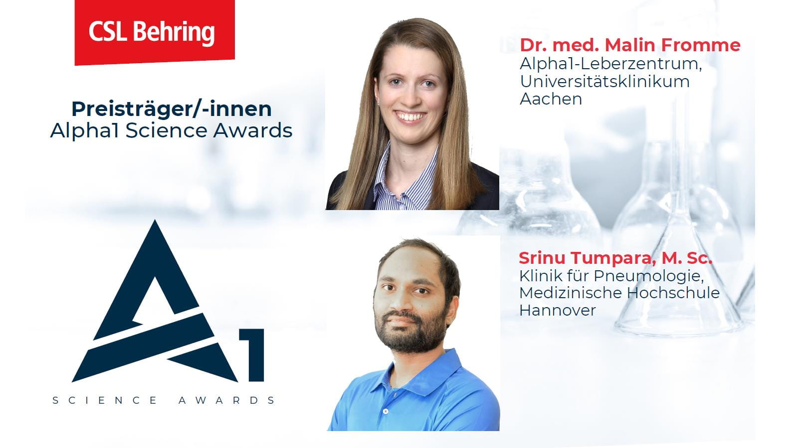 Preisträger/-innen Alpha1 Science Awards 2022
