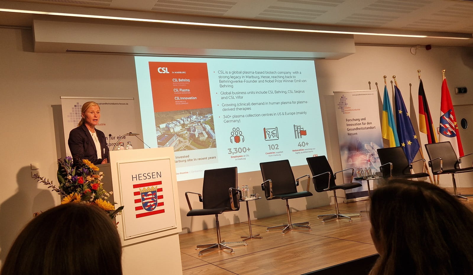 Martina Schneider presenting at the IGH Event in Brussels